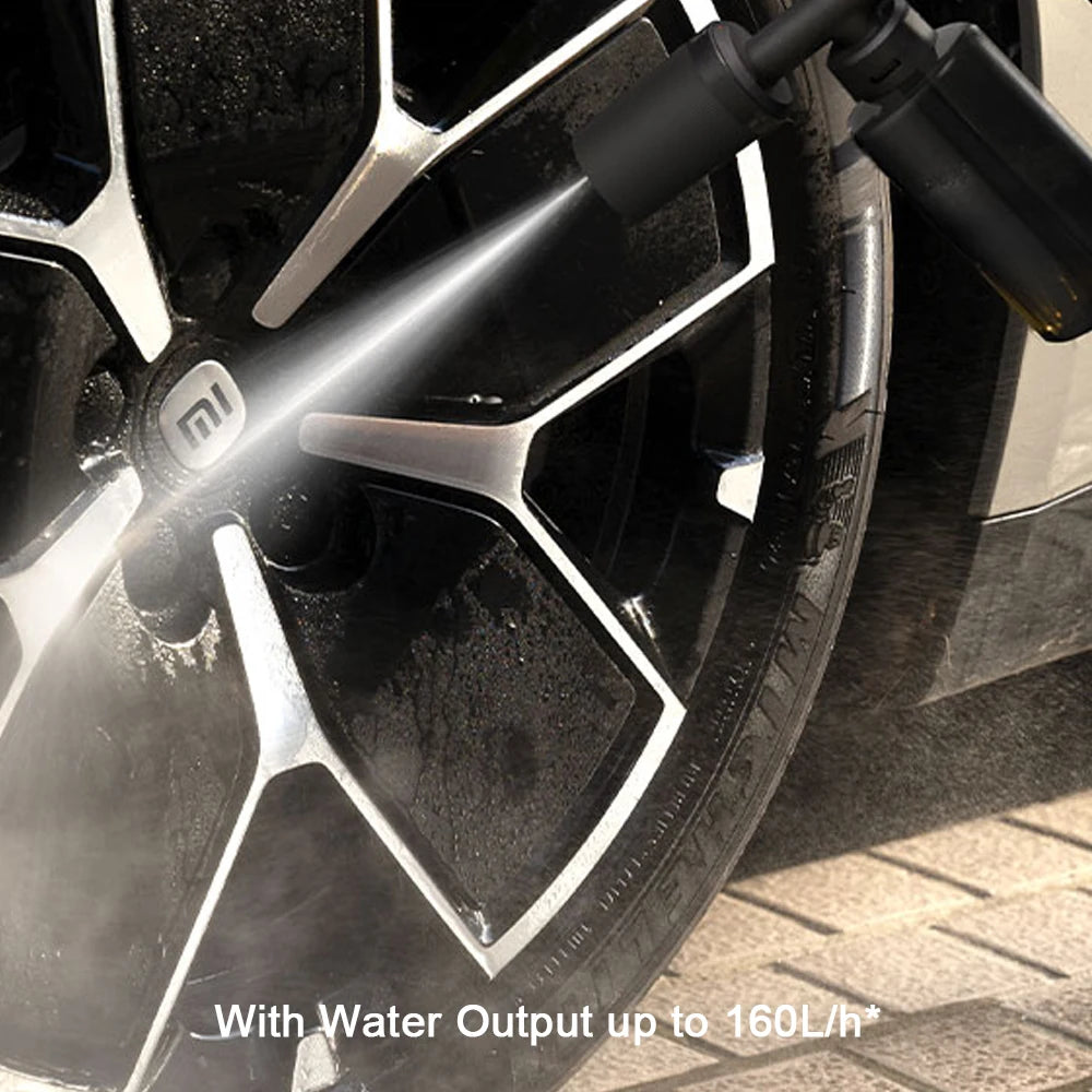 Wireless Car Washer 2: Cordless Design, 1.5MPa Pressure, 160L/h Flow Water, 3 Spray Modes, 2000mAh Battery, 6m Hose