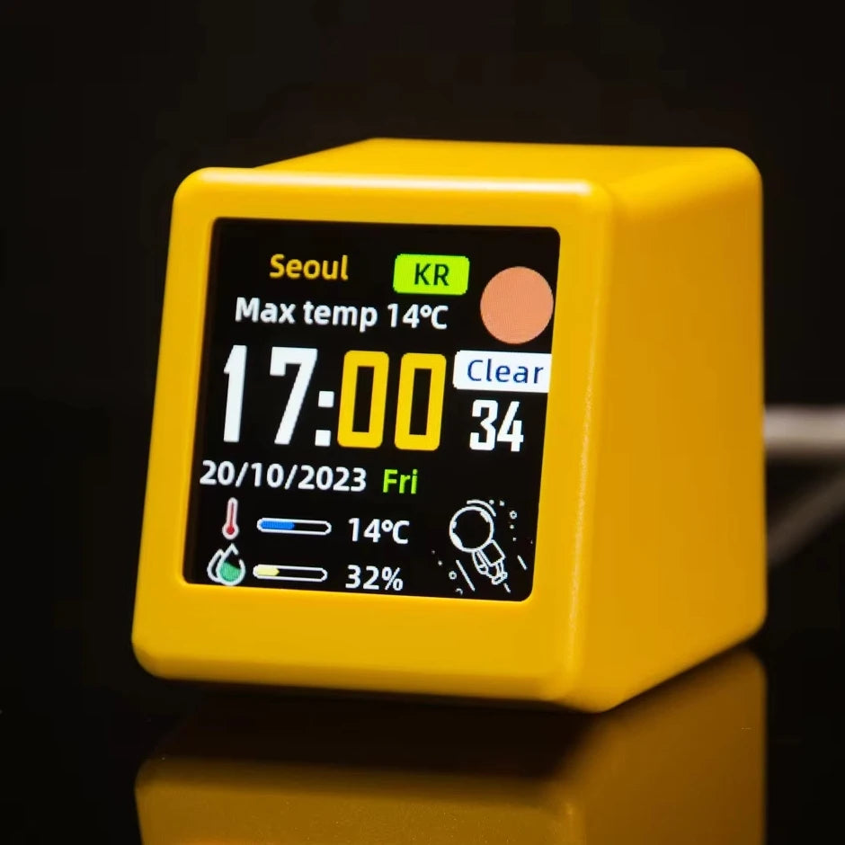 ZYSY 2026 Mini New WiFi Desktop Animated Weather Clock Gift Ornament Multi-Functional Station Birthday Gift