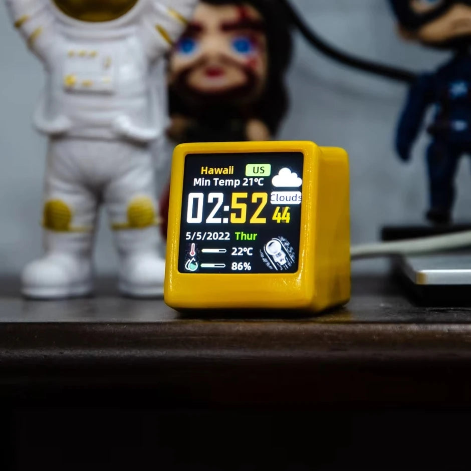 ZYSY 2026 Mini New WiFi Desktop Animated Weather Clock Gift Ornament Multi-Functional Station Birthday Gift