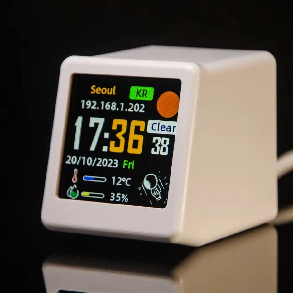 ZYSY 2026 Mini New WiFi Desktop Animated Weather Clock Gift Ornament Multi-Functional Station Birthday Gift