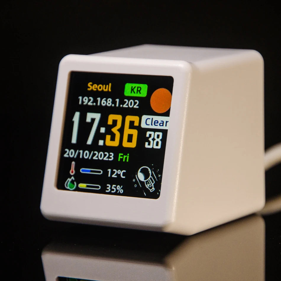 ZYSY 2026 Mini New WiFi Desktop Animated Weather Clock Gift Ornament Multi-Functional Station Birthday Gift