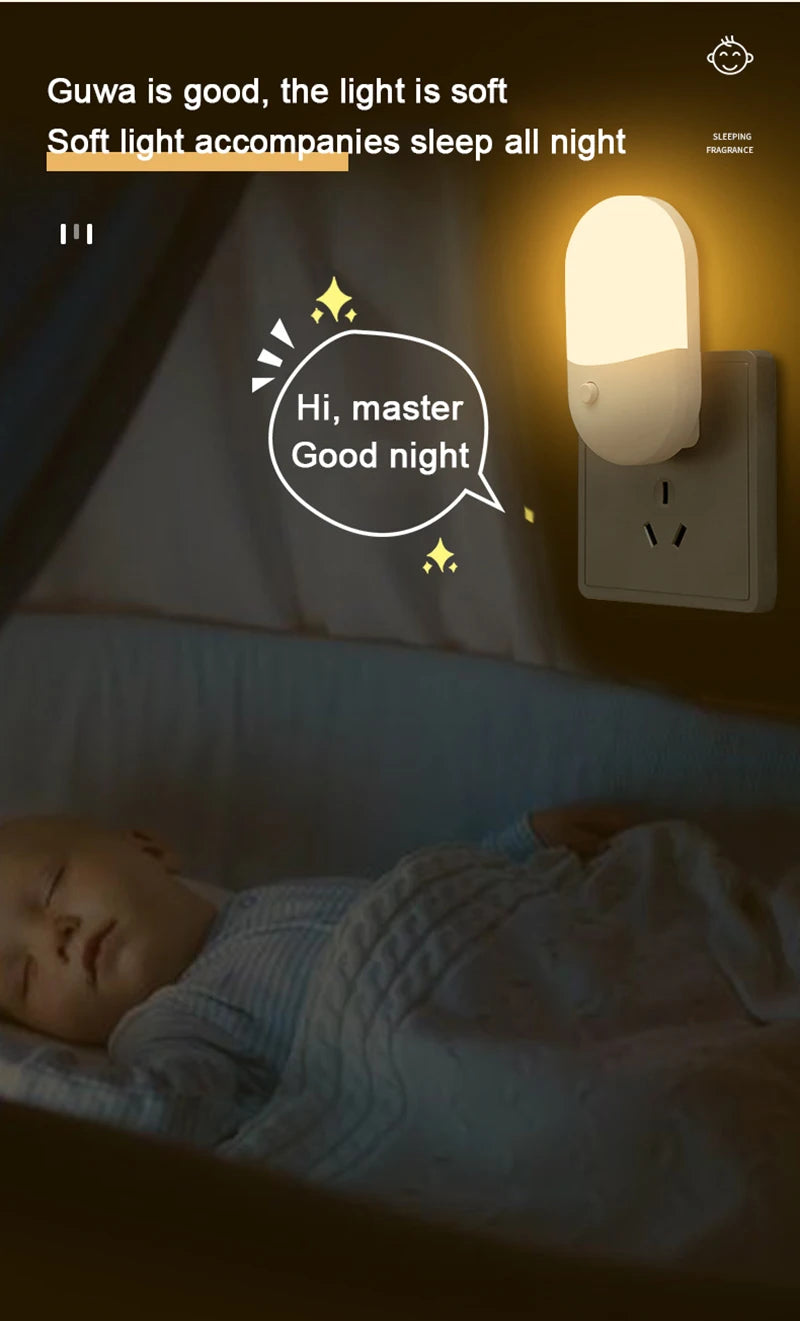 Led Mini Night Light Switch Plug-In Led Light Eye Protection Night Light Lamp Use For Bedside Baby Feeding Living Room