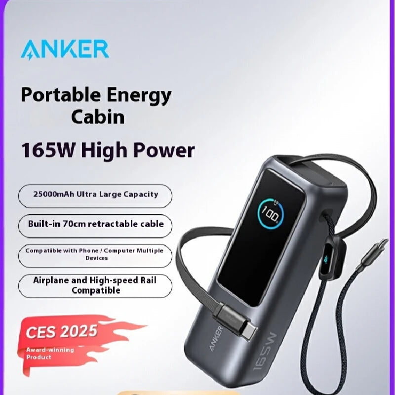 Anker Energy Cabin 165W High-Power Large Capacity Power Bank 20000+mAh Fast Charging Mobile Power Bank Suitable for Air Travel