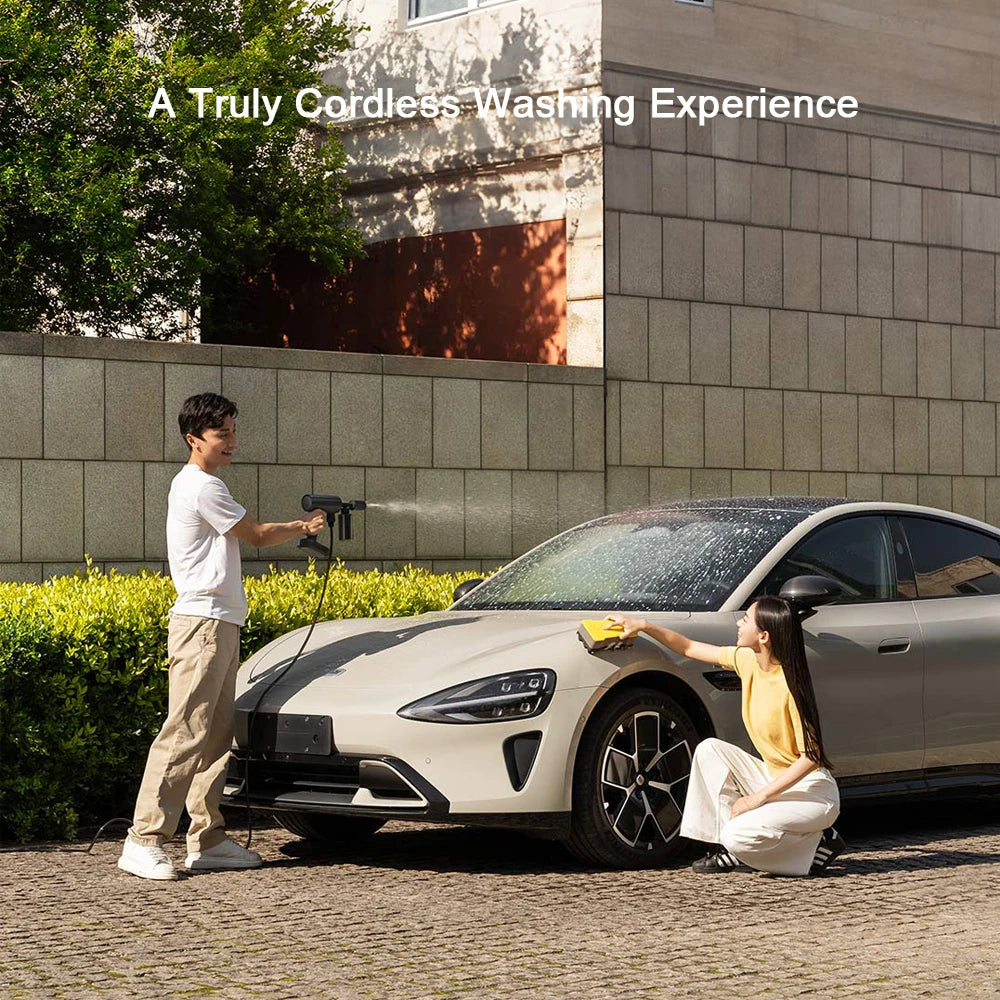 Wireless Car Washer 2: Cordless Design, 1.5MPa Pressure, 160L/h Flow Water, 3 Spray Modes, 2000mAh Battery, 6m Hose