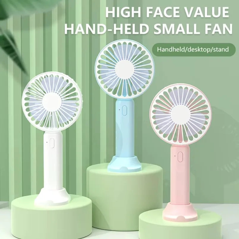 Summer Mini Fan 3 Gears 2 in 1 Handheld Fan With Phone Stand For All Smart Phones Office Outdoor Traveling Rechargeable Fan