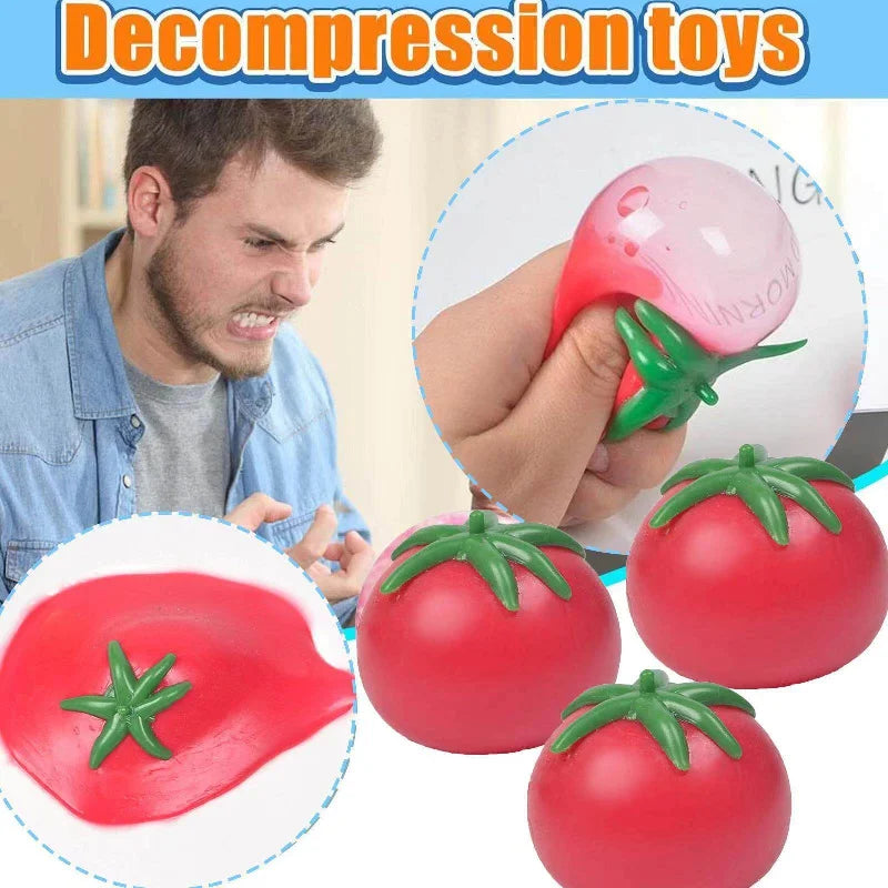 Summer  Taba Squishy Water Polo Tomatoes Water Fights Fruits Tomatoes Novelty Fidget Toys Falling Can't Be Broken Autism Toys
