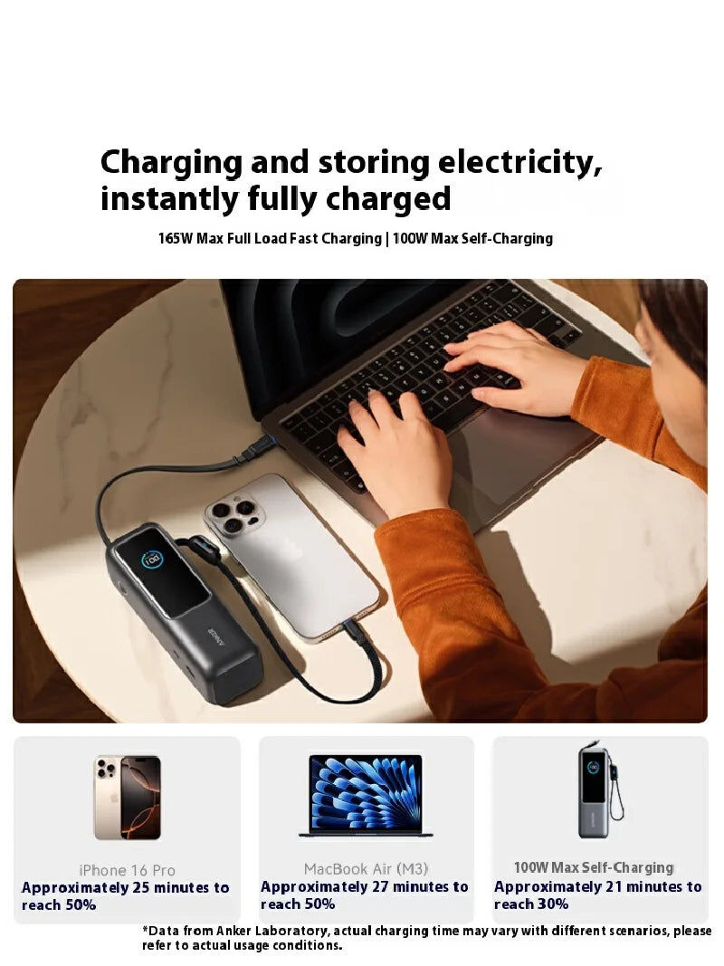 Anker Energy Cabin 165W High-Power Large Capacity Power Bank 20000+mAh Fast Charging Mobile Power Bank Suitable for Air Travel
