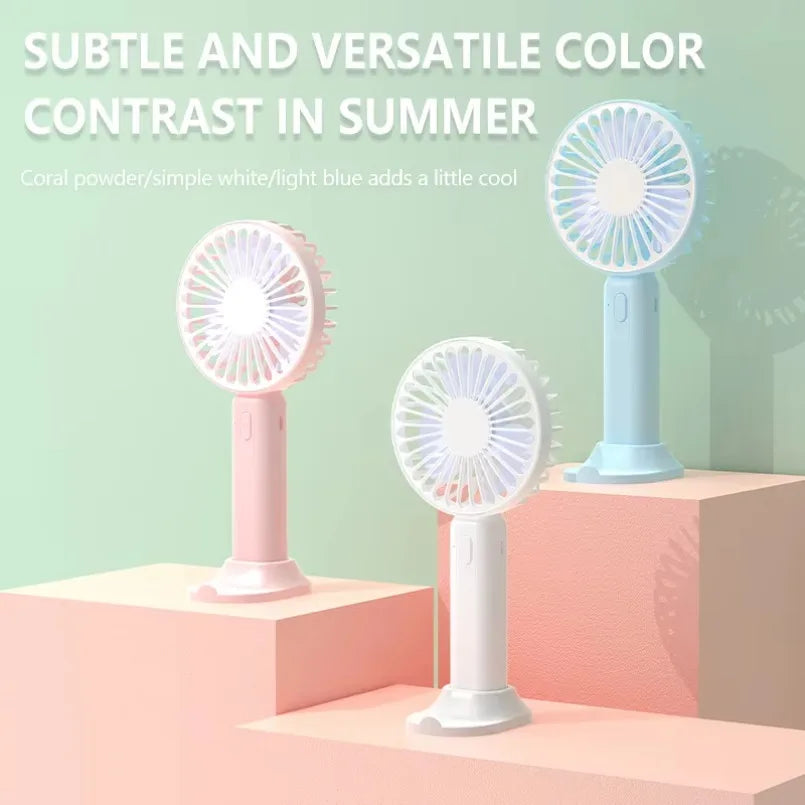 Summer Mini Fan 3 Gears 2 in 1 Handheld Fan With Phone Stand For All Smart Phones Office Outdoor Traveling Rechargeable Fan