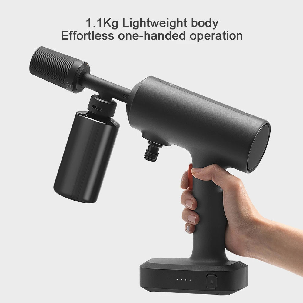 Wireless Car Washer 2: Cordless Design, 1.5MPa Pressure, 160L/h Flow Water, 3 Spray Modes, 2000mAh Battery, 6m Hose